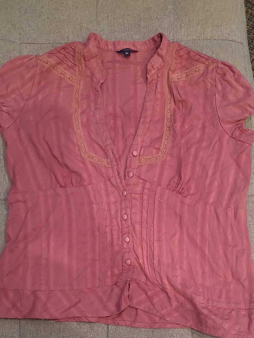 Reitmans Rose-Pink Button Front Blouse